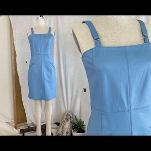 Blue leather dress
